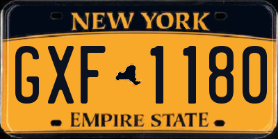 NY license plate GXF1180