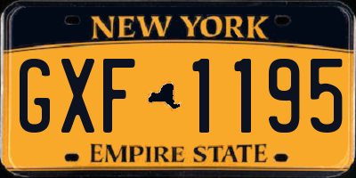 NY license plate GXF1195