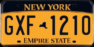 NY license plate GXF1210