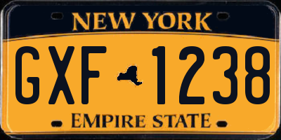 NY license plate GXF1238