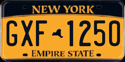 NY license plate GXF1250