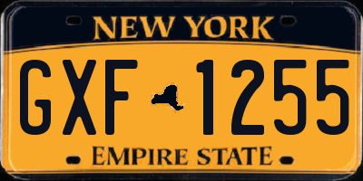 NY license plate GXF1255
