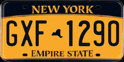 NY license plate GXF1290
