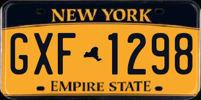 NY license plate GXF1298