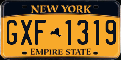 NY license plate GXF1319