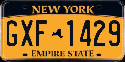 NY license plate GXF1429
