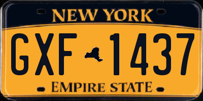NY license plate GXF1437