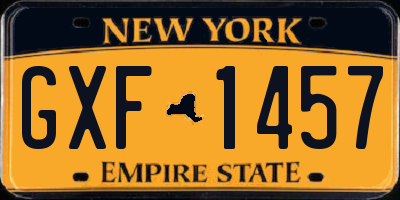 NY license plate GXF1457