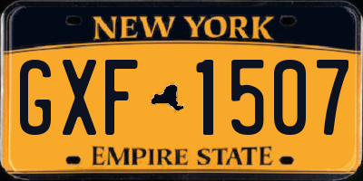 NY license plate GXF1507