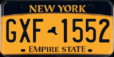 NY license plate GXF1552