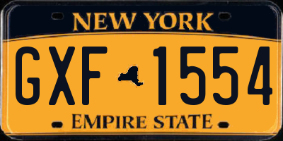 NY license plate GXF1554
