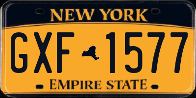 NY license plate GXF1577