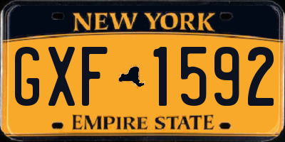 NY license plate GXF1592