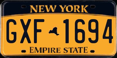 NY license plate GXF1694