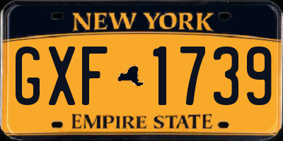 NY license plate GXF1739