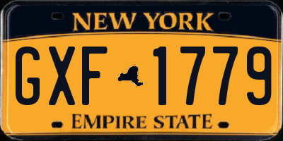 NY license plate GXF1779