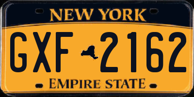 NY license plate GXF2162