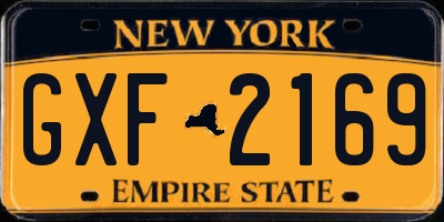 NY license plate GXF2169