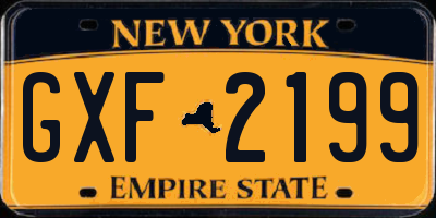 NY license plate GXF2199
