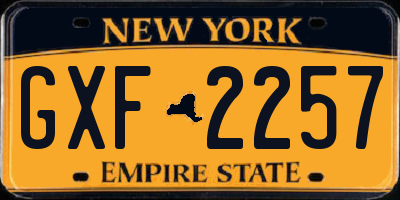 NY license plate GXF2257