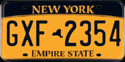 NY license plate GXF2354