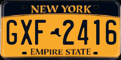 NY license plate GXF2416