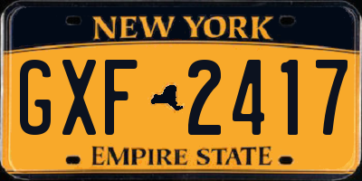 NY license plate GXF2417
