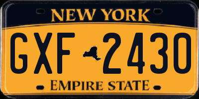 NY license plate GXF2430