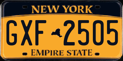 NY license plate GXF2505