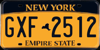 NY license plate GXF2512