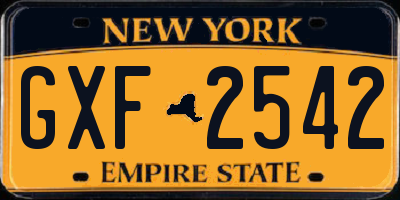 NY license plate GXF2542