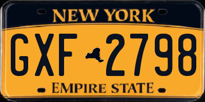 NY license plate GXF2798