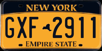 NY license plate GXF2911