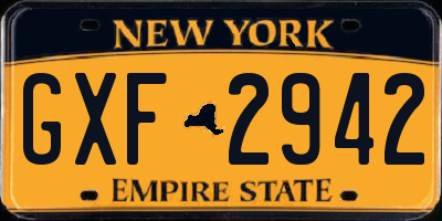NY license plate GXF2942