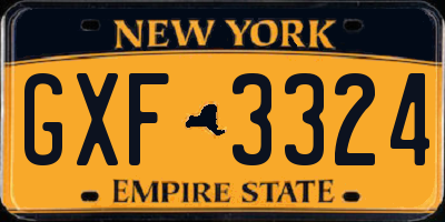 NY license plate GXF3324