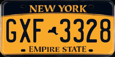 NY license plate GXF3328