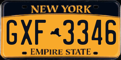 NY license plate GXF3346