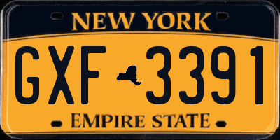 NY license plate GXF3391