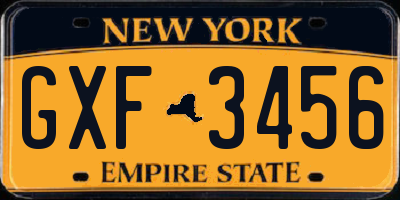 NY license plate GXF3456