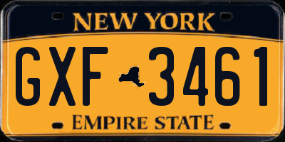 NY license plate GXF3461