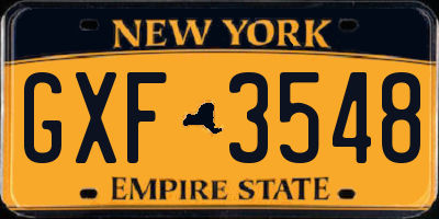 NY license plate GXF3548