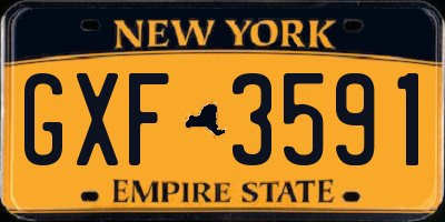 NY license plate GXF3591