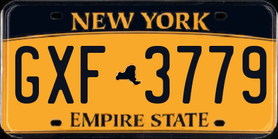 NY license plate GXF3779