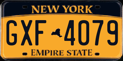 NY license plate GXF4079