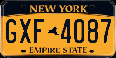 NY license plate GXF4087