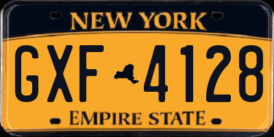 NY license plate GXF4128