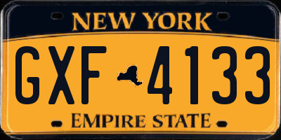 NY license plate GXF4133