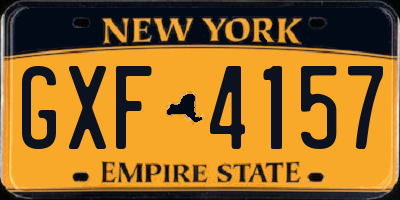 NY license plate GXF4157