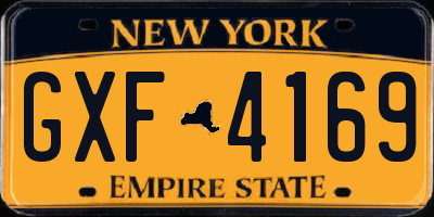NY license plate GXF4169