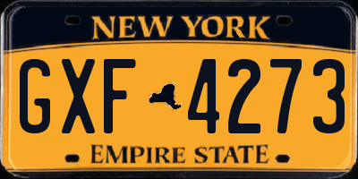 NY license plate GXF4273